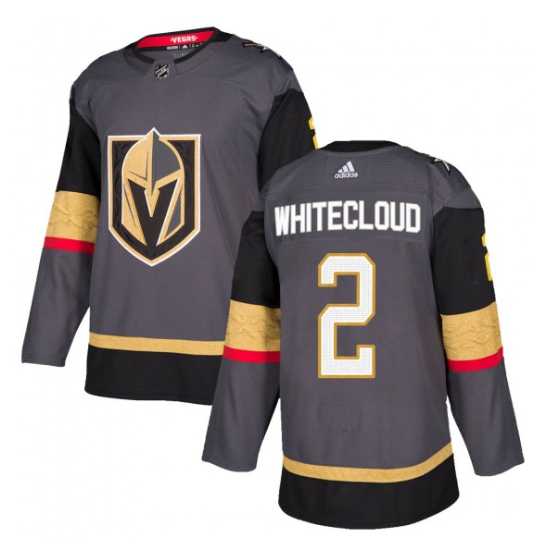 Mens Vegas Golden Knights #2 Zach Whitecloud Gray Stitched Jersey Dzhi